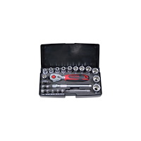 WARECO TECOS Top-nyckelsats 1/4", 24delar toppar 4-13mm, bitar, ada...