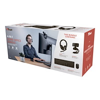 Trust Computer Products Trust Qoby 4-in-1 Home Office Set - uppsättning med tangentbord, mus, headset och webbkamera - Nordisk Inmatningsenhet