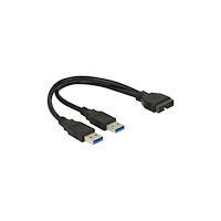 DeLOCK Delock - USB-intern till extern kabel - 19-stifts USB 3.0-kontakt till USB typ A - 25 cm