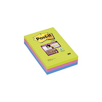 3M Post-it® Super Sticky Large Notes, regnbuefarver, 3 linj. bl...
