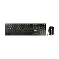 CHERRY CHERRY DW 9100 SLIM - sats med tangentbord och mus - QWERTY - USA med eurosymbol - svart/brons Inmatningsenhet