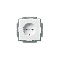 ABB ABB-basic55 Schuko-uttag, vit glans, 16A, 1 modul, levereras...