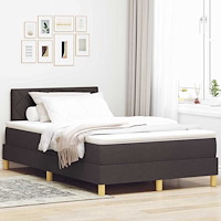 vidaXL Kontinentalsäng med madrass Mörkbrun 120 x 190 cm tyg