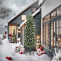 vidaXL Konstgjord julgran Grön 240 cm PVC och stål och plast