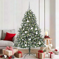 vidaXL Konstgjord julgran Grön 180 cm PVC och Plast och Stål