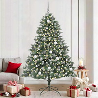 vidaXL Konstgjord julgran Grön 210 cm PVC och Plast och Stål