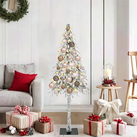 vidaXL Julgran med 150 LED-lampor med stativ Vit 120 cm PE och Stål