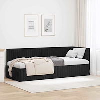 vidaXL Hörn Sängram med huvudgavel Svart 80 x 200 cm Sammet