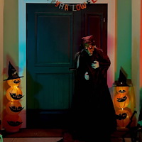 vidaXL Halloween Pratande Häxa Lila 125 x 216 cm Polyester