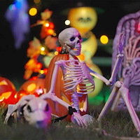 vidaXL Halloween Deko Skelett med Hund 2 pcs Vit 155 cm Plast