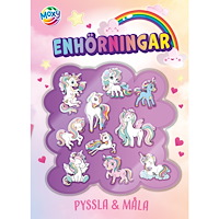 Legind A/S Pyssla och måla : Enhörningar, med 3D klistermärken (häftad)