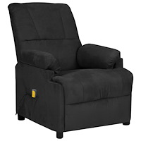 vidaXL Massagefåtölj svart mikrofibertyg