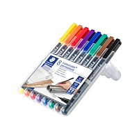 STAEDTLER STAEDTLER Lumocolor 313 - markering - svart, röd, blå, grön, gul, orange, brun, violett (paket om 8)