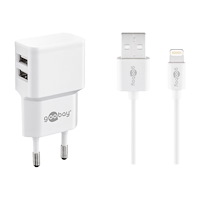 WENTRONIC GMBH goobay Dual Apple Lightning charger set strömadapter - USB - 12 Watt