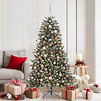 vidaXL Konstgjord julgran Grön 180 cm PVC och Plast och Stål