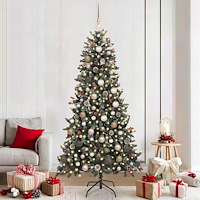 vidaXL Konstgjord julgran Grön 210 cm PVC och Plast och Stål