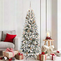 vidaXL Konstgjord julgran Vit 180 cm PVC, Plast, Stål och PE