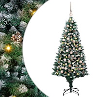 vidaXL Konstgjord julgran Grön 180 cm PVC och Stål och Plast