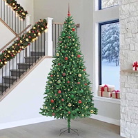vidaXL Konstgjord julgran Grön 300 cm PVC och Metall och Plast