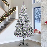 vidaXL Julgran med 300 LED-lampor med stativ Vit 300 cm PVC