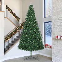 vidaXL Julgran med dekorativa strängljus Grön 400 cm PVC