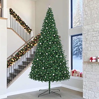 vidaXL Julgran med dekorativa strängljus Grön 400 cm PVC