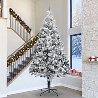 vidaXL Konstgjord Förbelyst Julgran med Bollset Grön 400 cm PVC