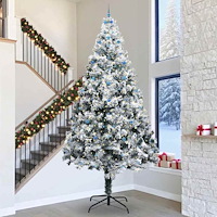 vidaXL Konstgjord Förbelyst Julgran med Bollar Set Grön 400 cm PVC