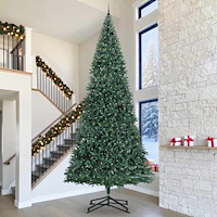 vidaXL Konstgjord Förbelyst Julgran med Bollsats Grön 500 cm PVC