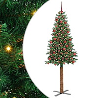 vidaXL Smal julgran med 300 LED-lampor Grön 180 cm PVC och solid furu