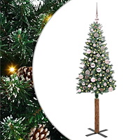 vidaXL Smal julgran med stativ Grön och Vit 150 cm PVC och solid furu