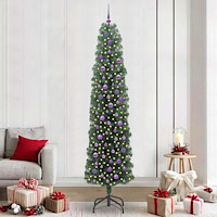 vidaXL Konstgjord julgran Grön 240 cm PVC och stål och plast