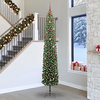 vidaXL Konstgjord julgran Grön 300 cm PVC och stål och plast