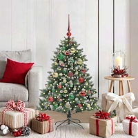 vidaXL Konstgjord julgran Grön 120 cm PVC och Plast och Stål