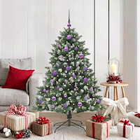 vidaXL Konstgjord julgran Grön 150 cm PVC och Plast och Stål