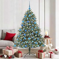 vidaXL Konstgjord julgran Grön 180 cm PVC och Plast och Stål