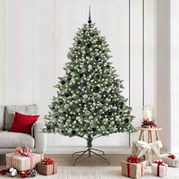 vidaXL Konstgjord julgran med 300 LED-lampor Grön 140 x 140 x 210 cm