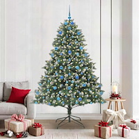 vidaXL Konstgjord julgran med 300 LED-lampor Grön 140 x 140 x 210 cm