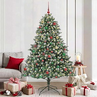 vidaXL Konstgjord julgran med 300 LED-lampor Grön 140 x 140 x 210 cm