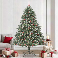 vidaXL Konstgjord julgran med 300 LED-lampor Grön 160 x 160 x 240 cm
