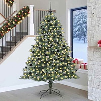 vidaXL Konstgjord julgran med 300 LED-lampor Grön 160 x 160 x 240 cm