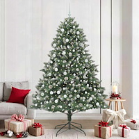 vidaXL Konstgjord julgran med 300 LED-lampor Grön 160 x 160 x 240 cm