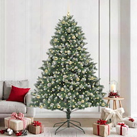 vidaXL Konstgjord julgran med 300 LED-lampor Grön 160 x 160 x 240 cm
