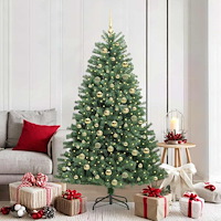 vidaXL Plast Hingad Julgran med stativ Grön 180 cm PVC och metall