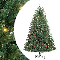 vidaXL Plast Hingad Julgran Grön 210 cm PVC och metall