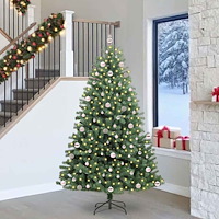 vidaXL Plast Hingad Julgran Grön 240 cm PVC och metall