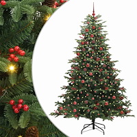 vidaXL Konstgjord julgran Grön 210 cm PVC och Metall och Plast