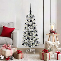 vidaXL Plast Hingad Julgran med LED -remsljus 120 cm PVC