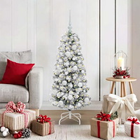 vidaXL Plast Hingad Julgran med LED -remsljus 120 cm PVC