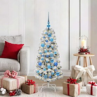 vidaXL Plast Hingad Julgran med LED -remsljus 120 cm PVC